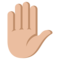 Raised Hand - Medium Light emoji on Emojione